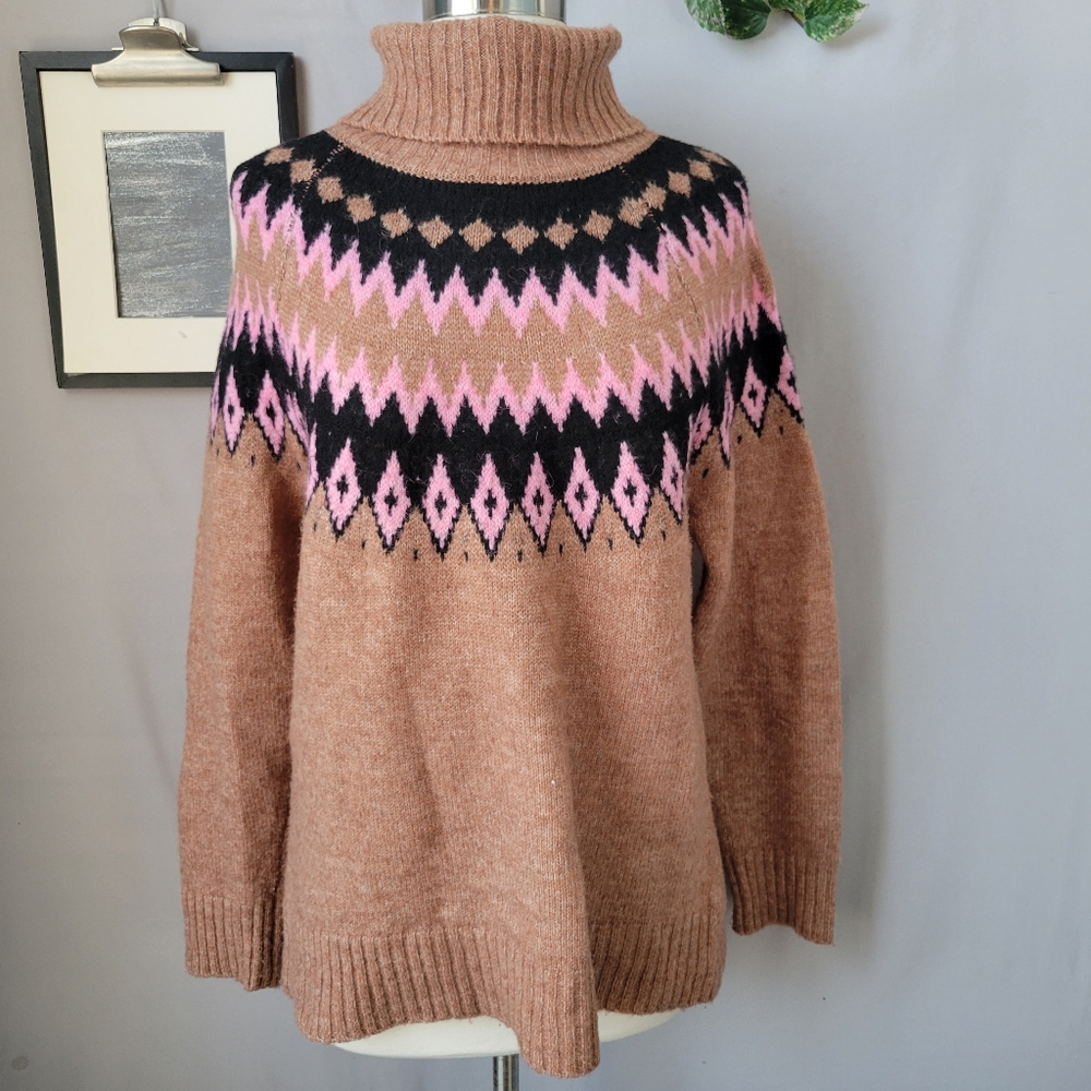 Aspen‎ Fair Isle Turtleneck Pullover Sweater  S